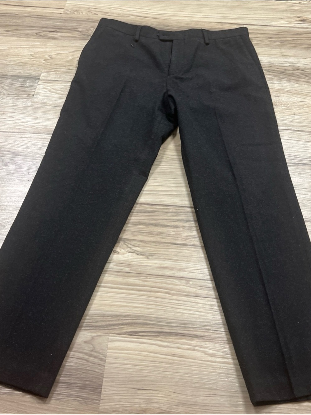 ZARA Wool Blend Flat Front Trousers Dress Pants Black Men’s Size 36x32 NWOT